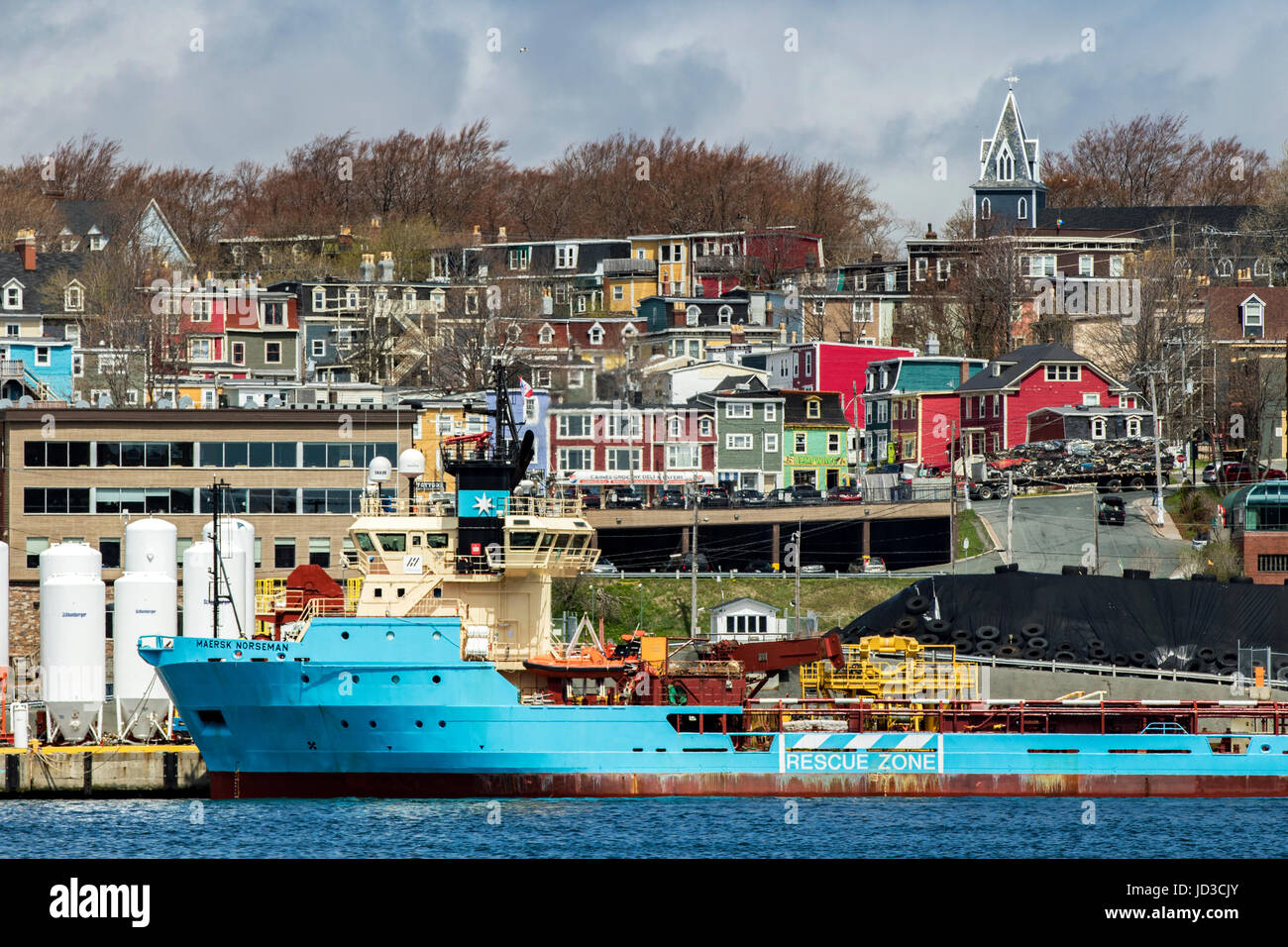 Colorful city of St. John's, Avalon Peninsula, Newfoundland, Canada Stock Photo