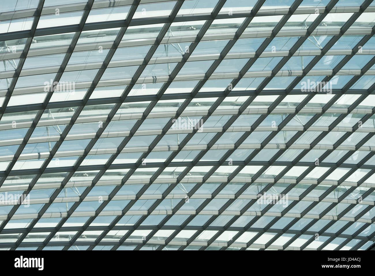 Skylight roof structure of glass and stee interlacedl Stock Photo