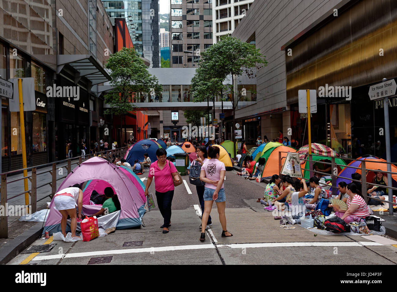 Filipino Sunday in Hong Kong Stock Photo