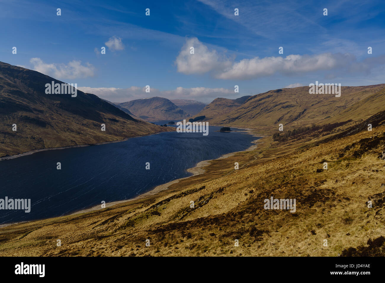 Loch an Daimh and its munros, Stuchd an Lochain and Meall Buidhe Stock