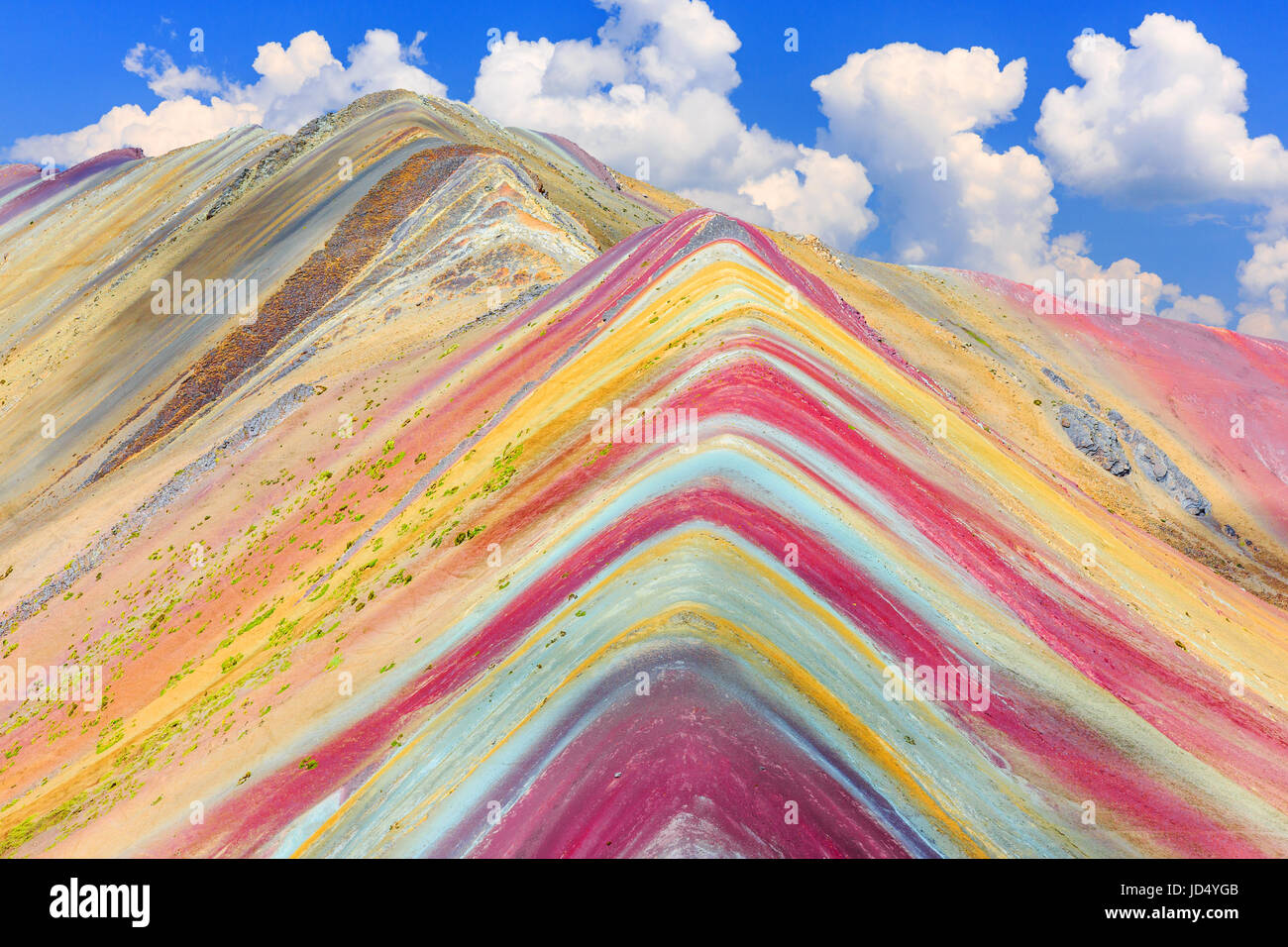 Vinicunca, Cusco Region, Peru. Montana de Siete Colores, or Rainbow Mountain. Stock Photo