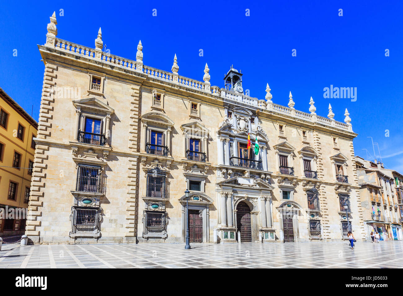 Granada, Spain. Royal Chancellery (High Court of Andalusia) in Plaza Nueva. Stock Photo