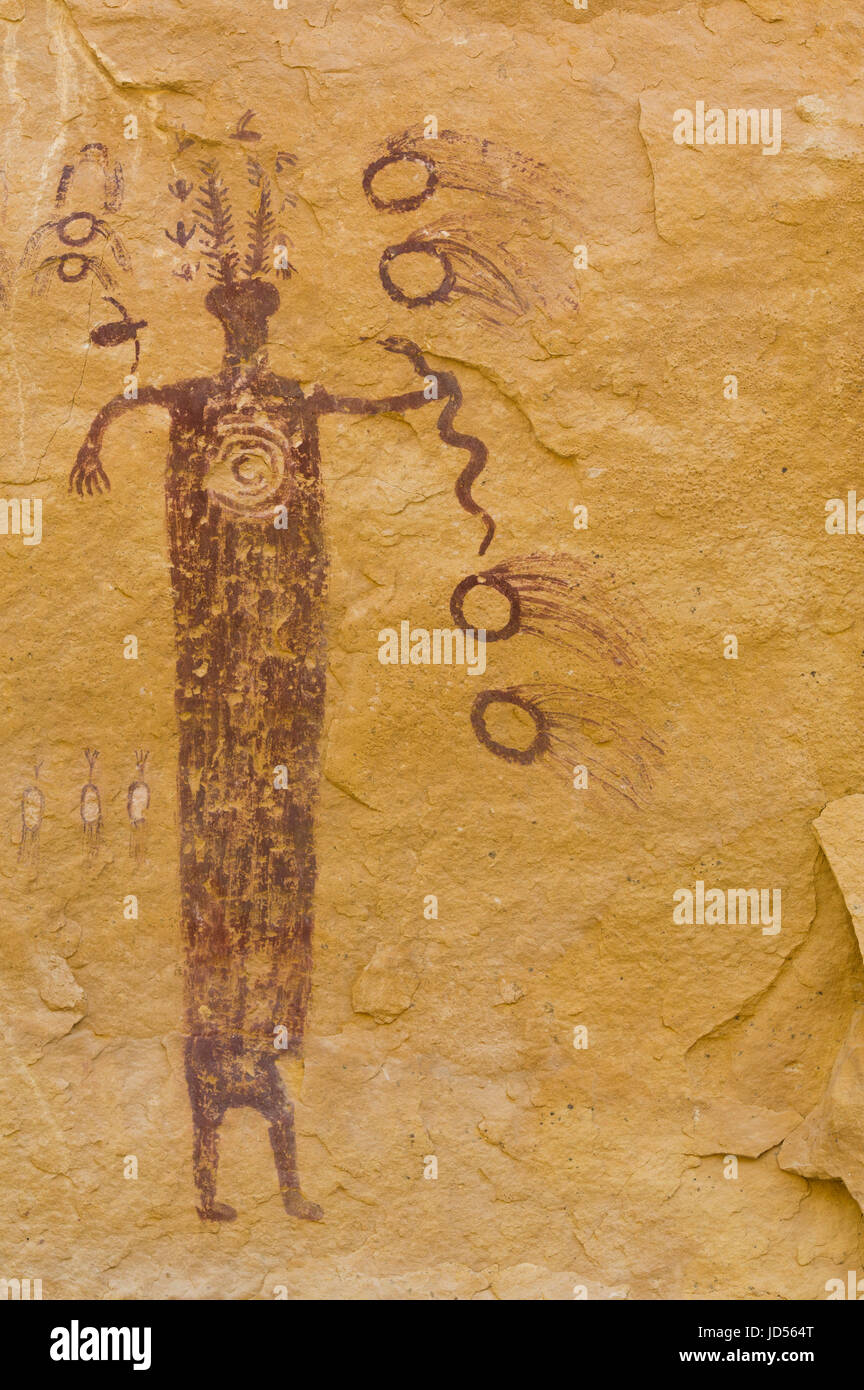 Head of Sinbad Pictograph Panel, San Rafael Swell, Utah, USA Stock Photo