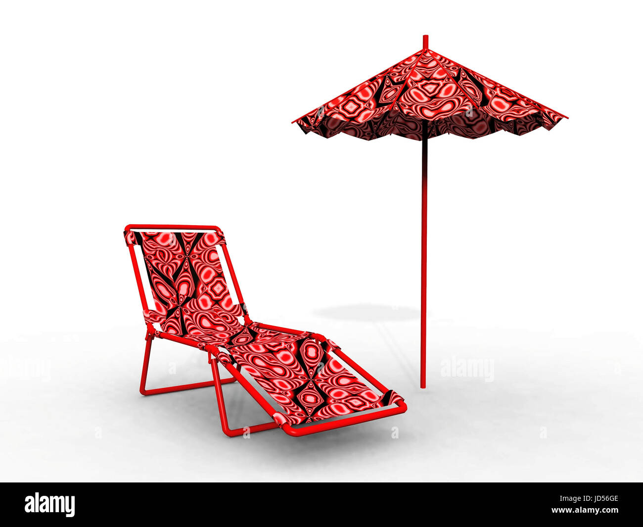 lounge chair and umbrella with a red texture Stock Photo Alamy