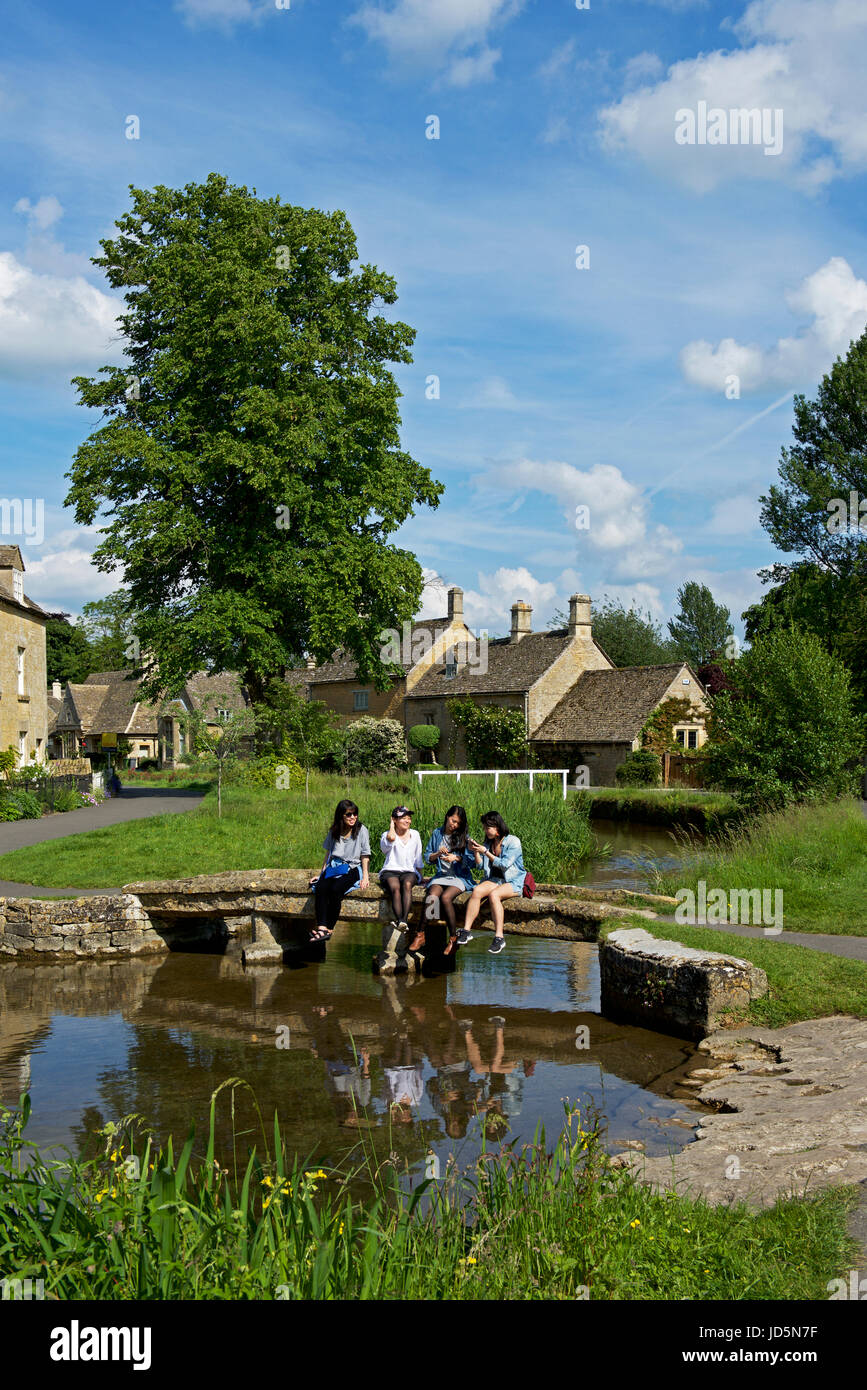 The village of Lower Slaughter, Cotswolds, Gloucestershire, England UK Stock Photo