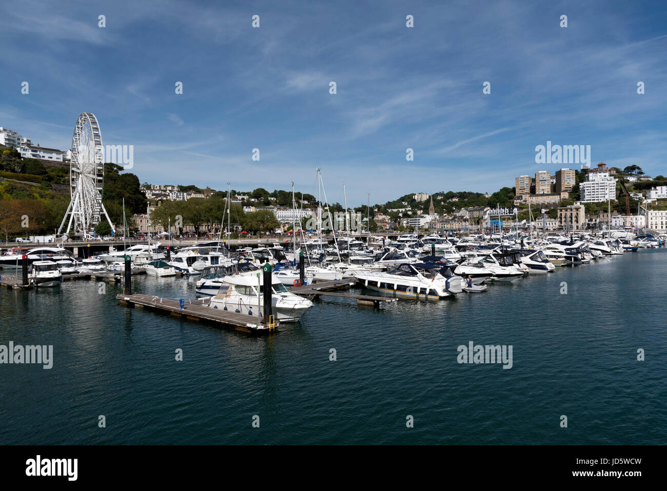 Boats in the harbour at Torquay South Devon England UK. May 2017