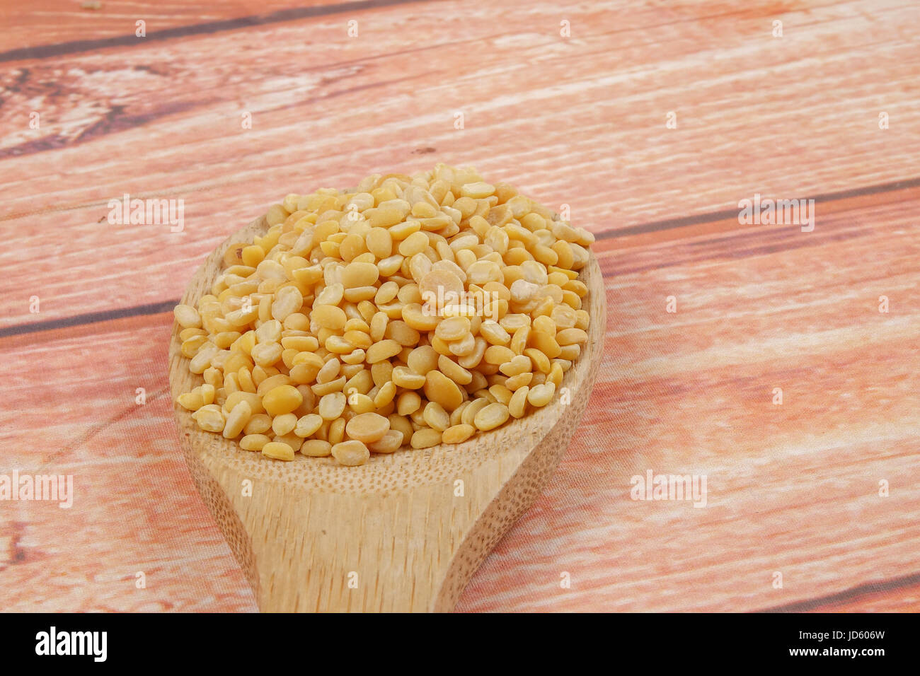 Toor dal, famous Indian legume also called yellow Pigeon peas Stock Photo