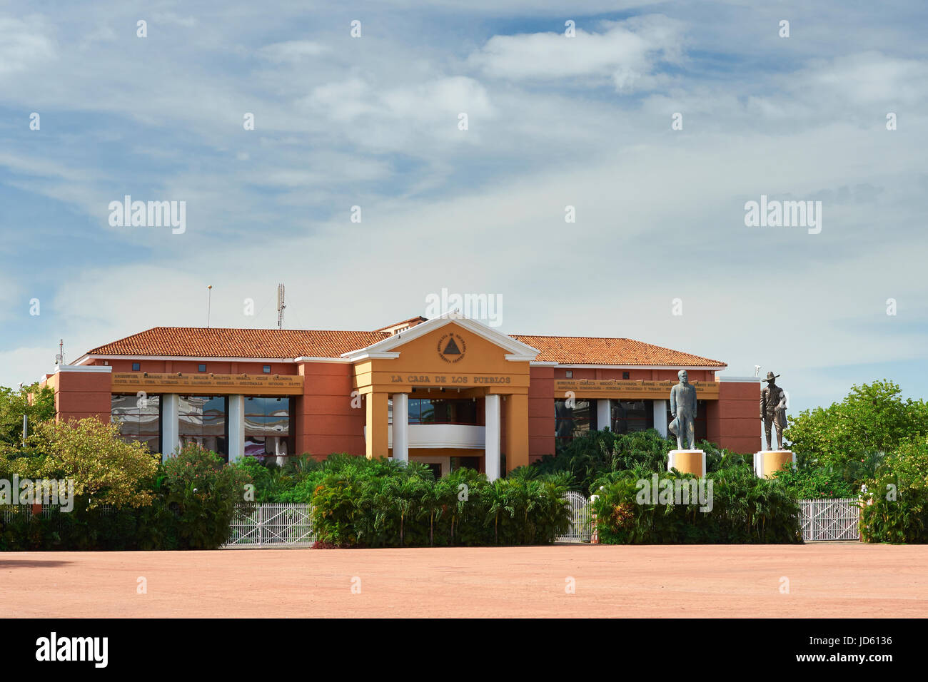 Managua, Nicaragua - June 13, 2017: President house in Managua on central square in sunny clear day Stock Photo