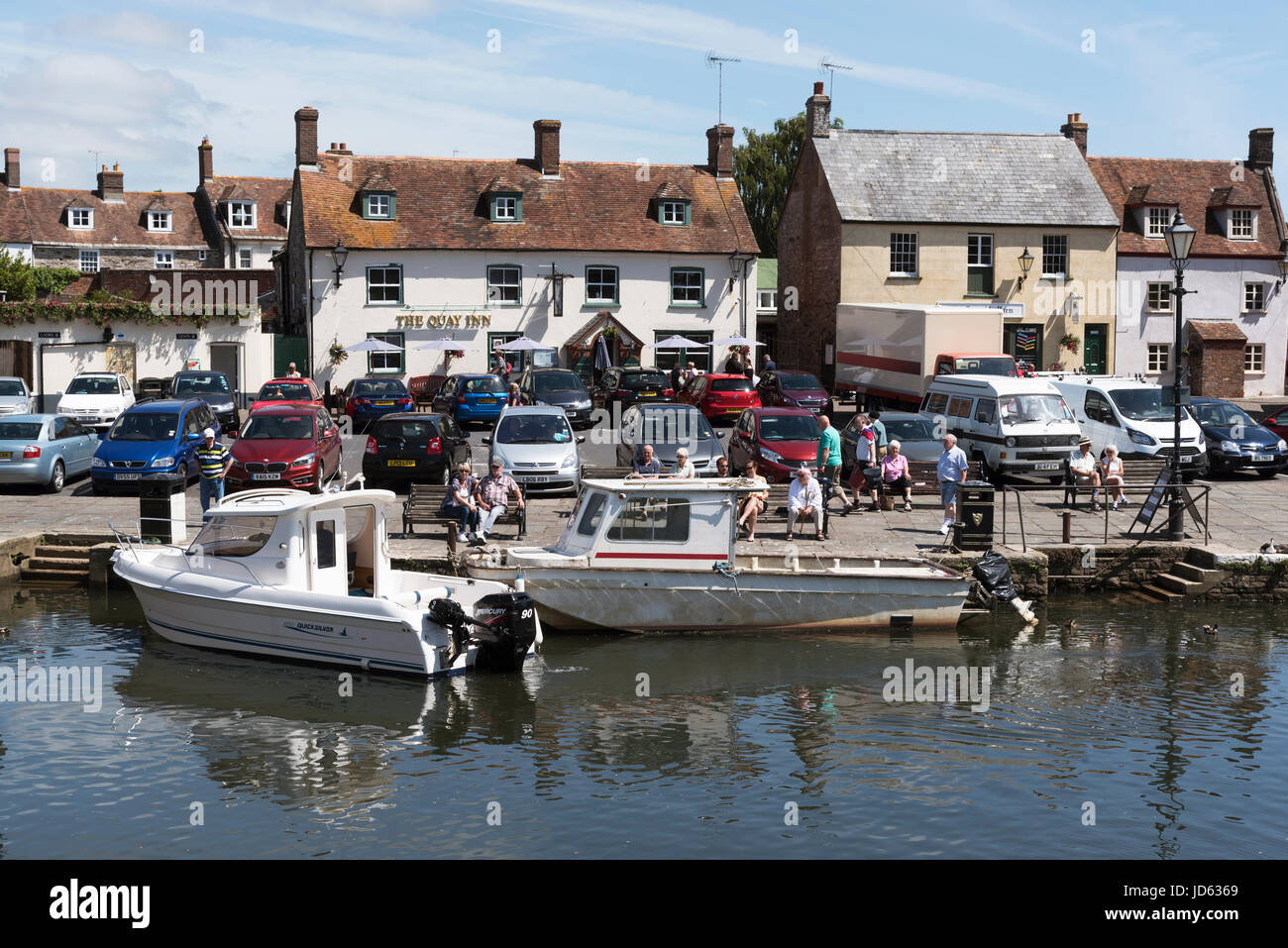 The River Frome at Wareham a small Dorset England town. June 2017 Stock ...