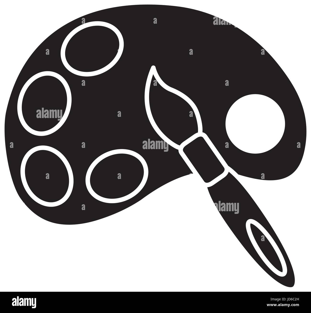 paint palette and brush icon over white background vector illustration ...