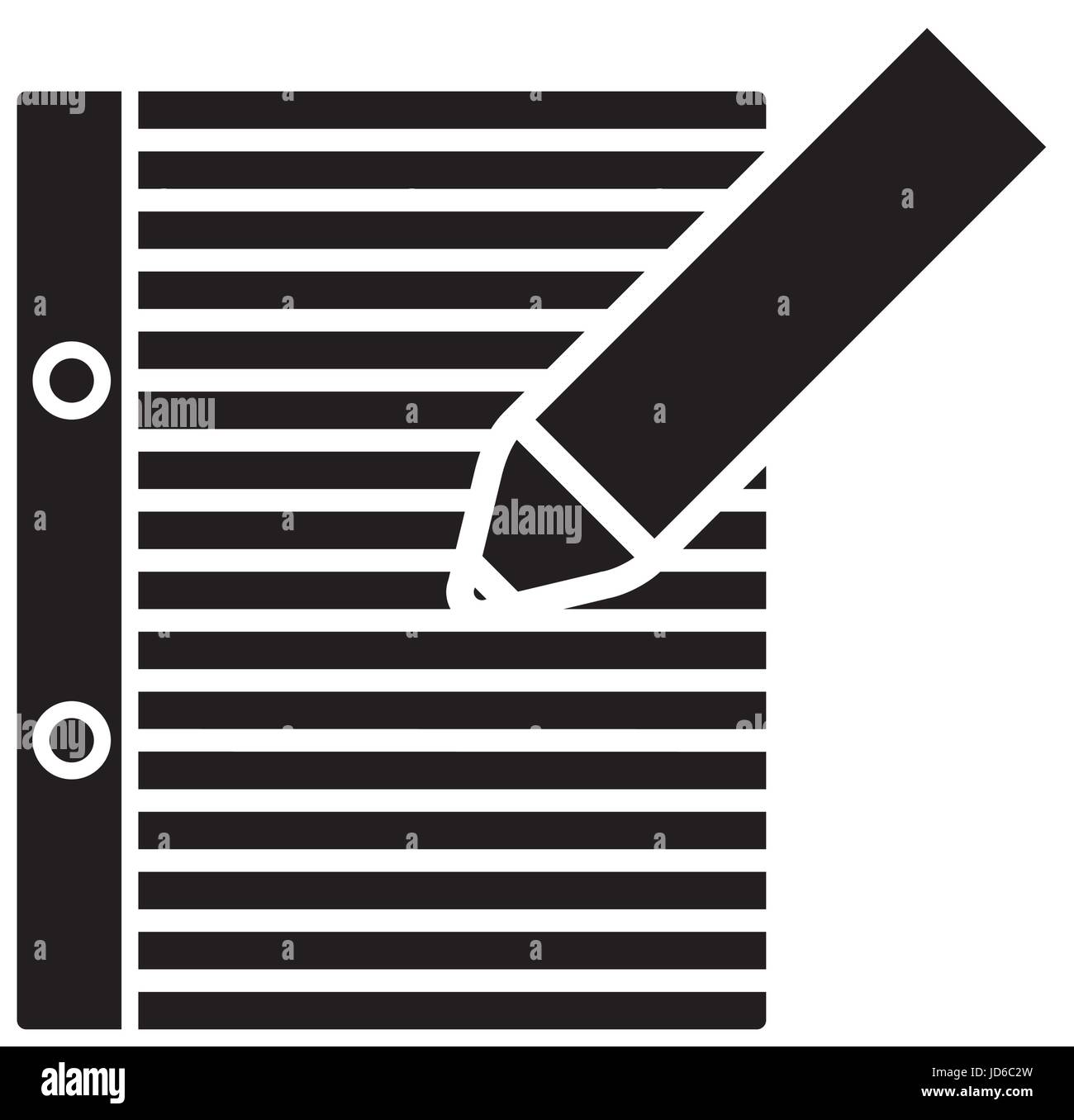 pencil and notebook page icon over white background vector illustration ...