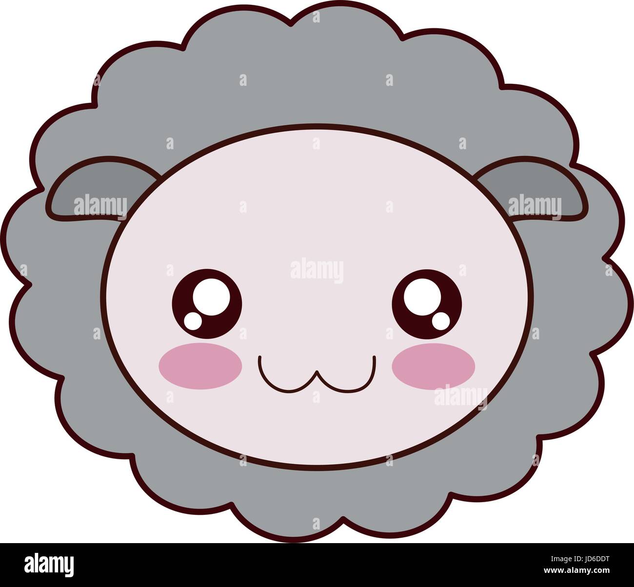 kawaii sheep animal icon over white background vector illustration ...