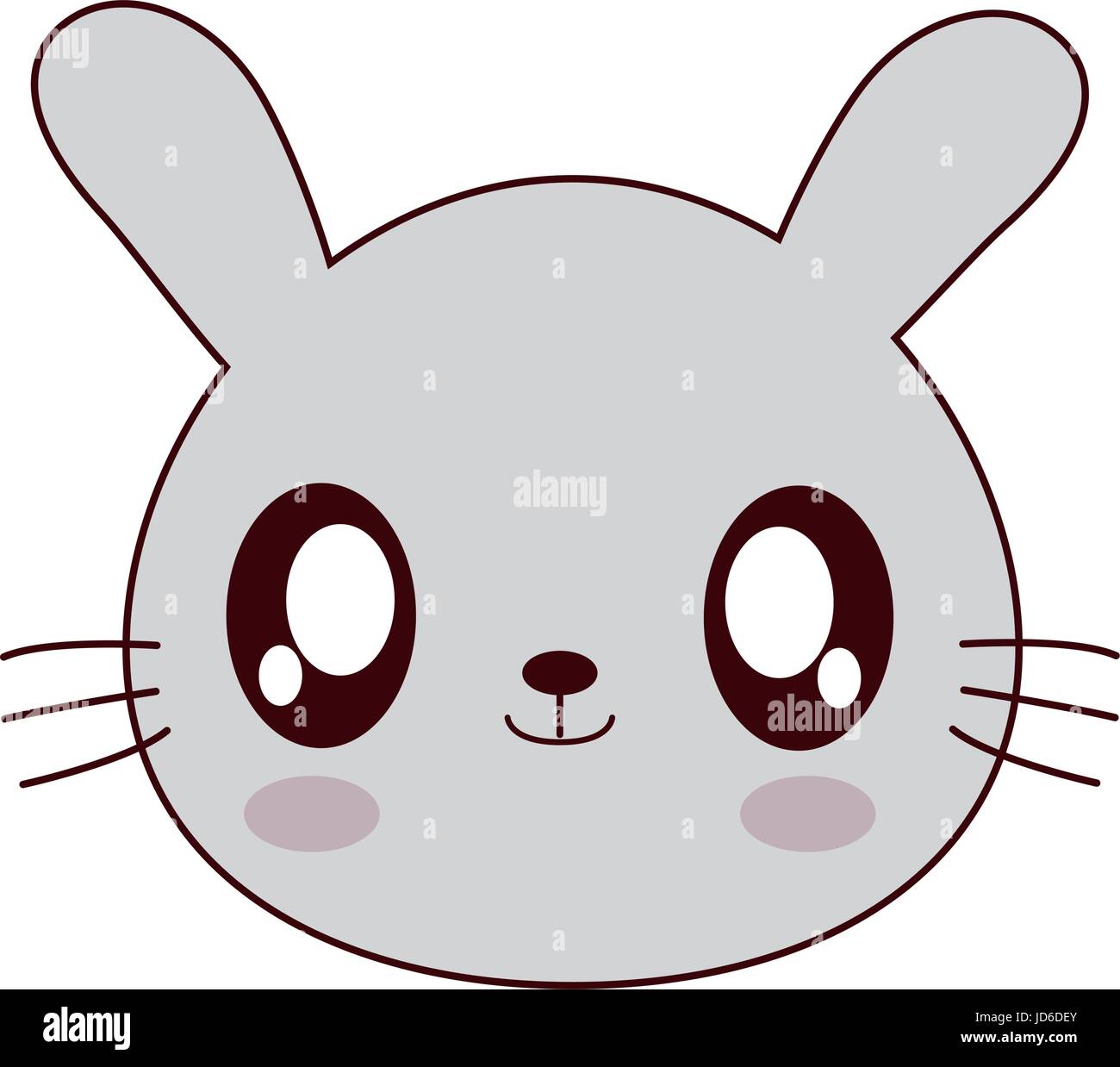 kawaii rabbit animal icon over white background vector illustration ...