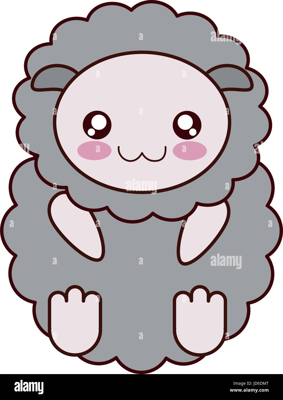 kawaii sheep animal icon over white background vector illustration ...