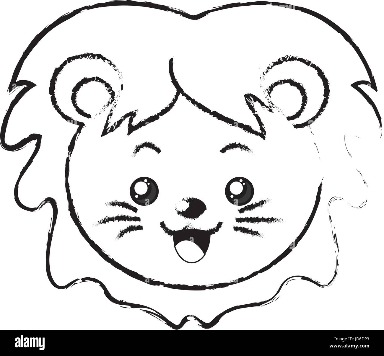 figure cute wild animal face with expression Stock Vector Image & Art ...
