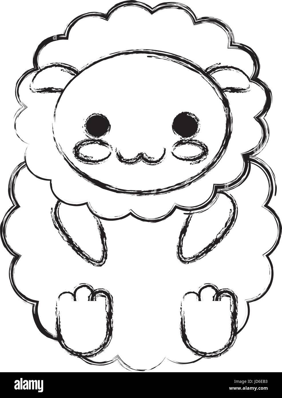kawaii sheep icon over white background vector illustration Stock ...