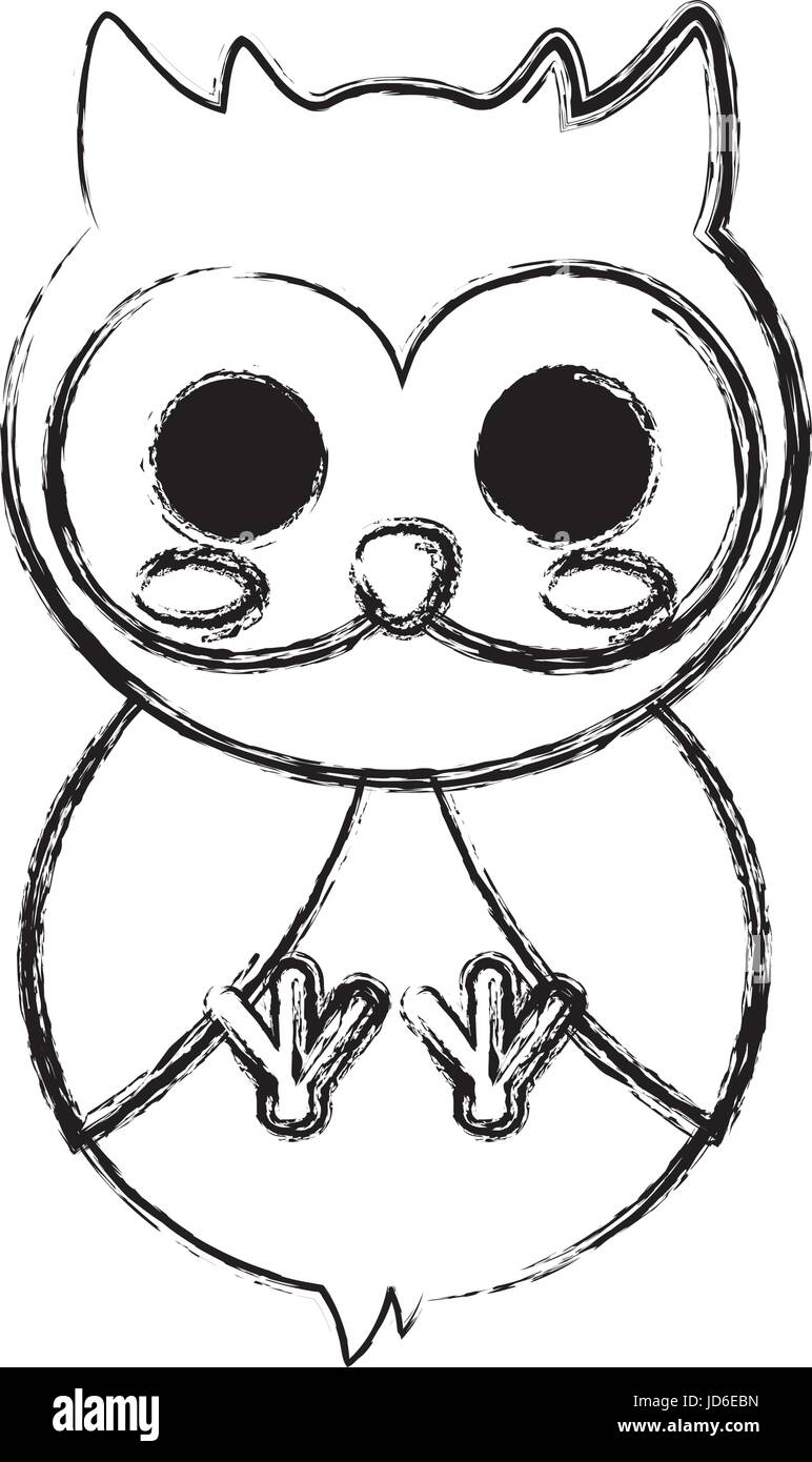 Owl Kawaii Cute Animal Icon Cut Out Stock Images Pictures Alamy