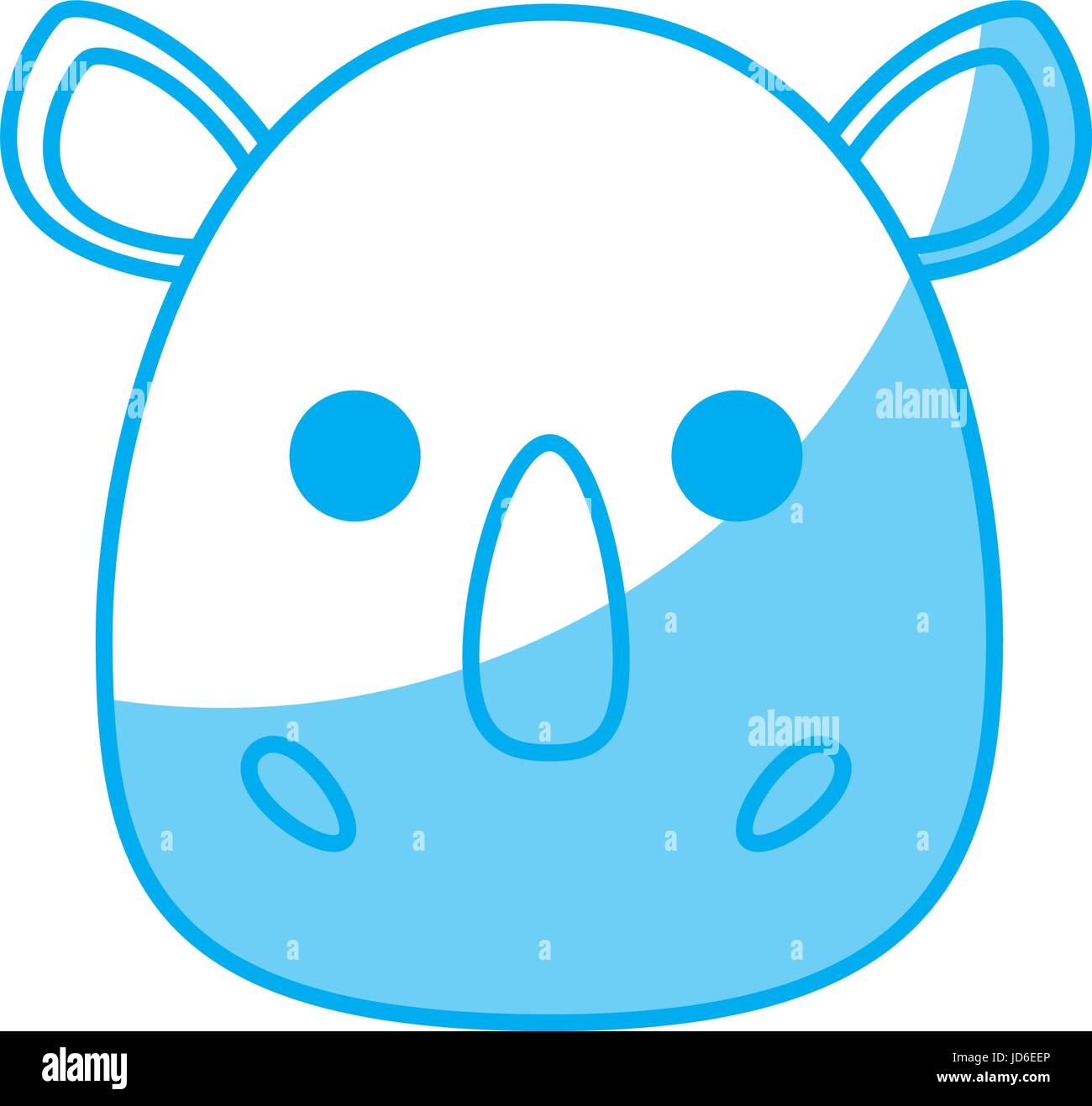 kawaii rhino icon over white background vector illustration Stock