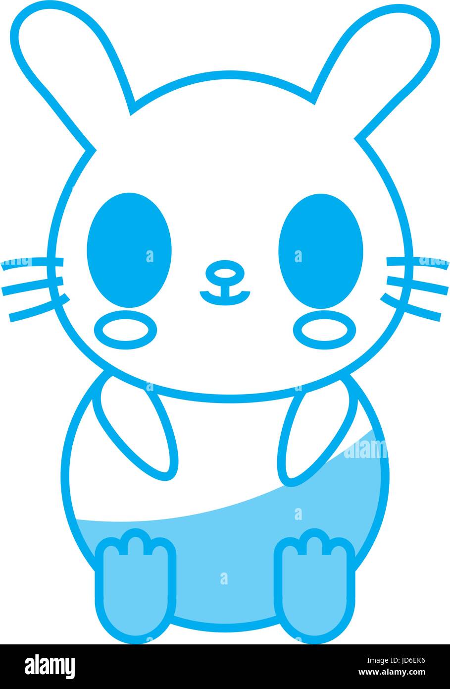 kawaii rabbit icon over white background vector illustration Stock ...