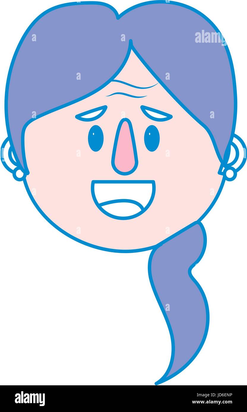 old woman face with hairstyle Stock Vector