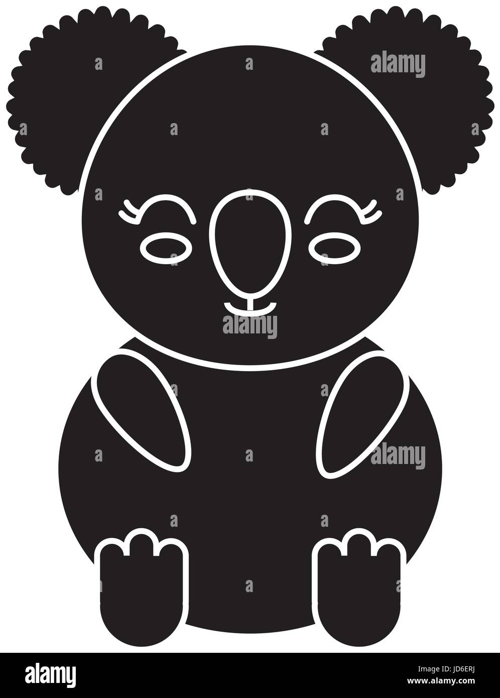 kawaii koala animal icon over white background vector illustration ...