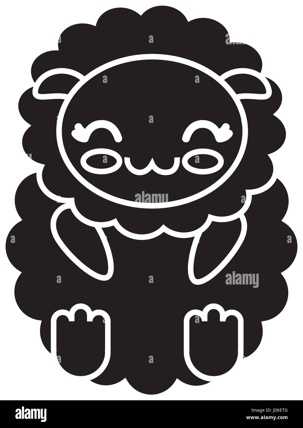 kawaii sheep animal icon over white background vector illustration ...