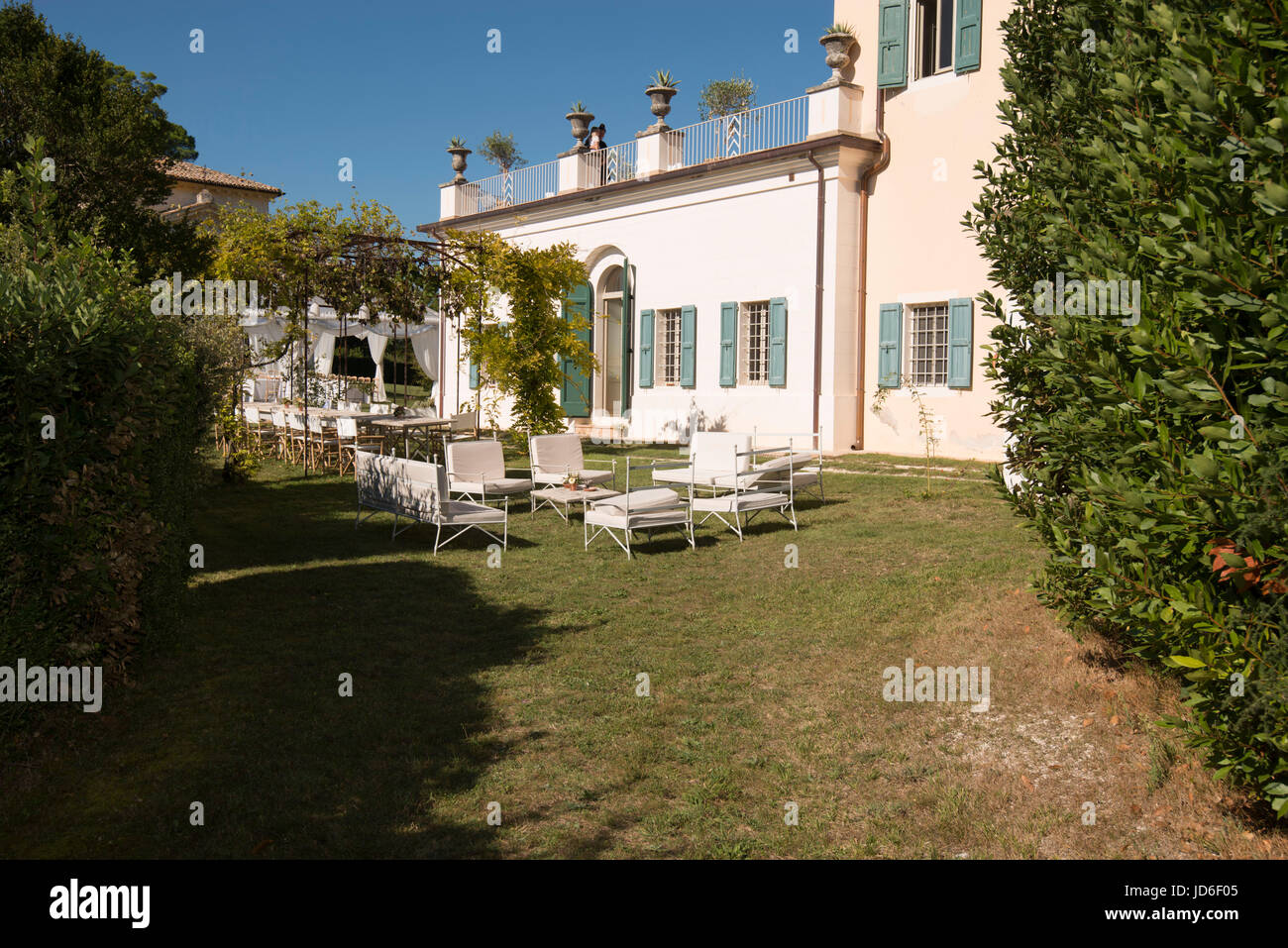 Typical Umbrian noble house with precious paintings. Stock Photo
