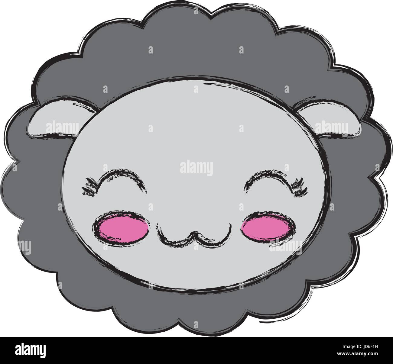 kawaii sheep animal icon over white background vector illustration ...