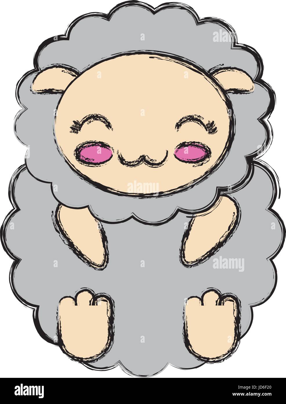 kawaii sheep animal icon over white background vector illustration ...