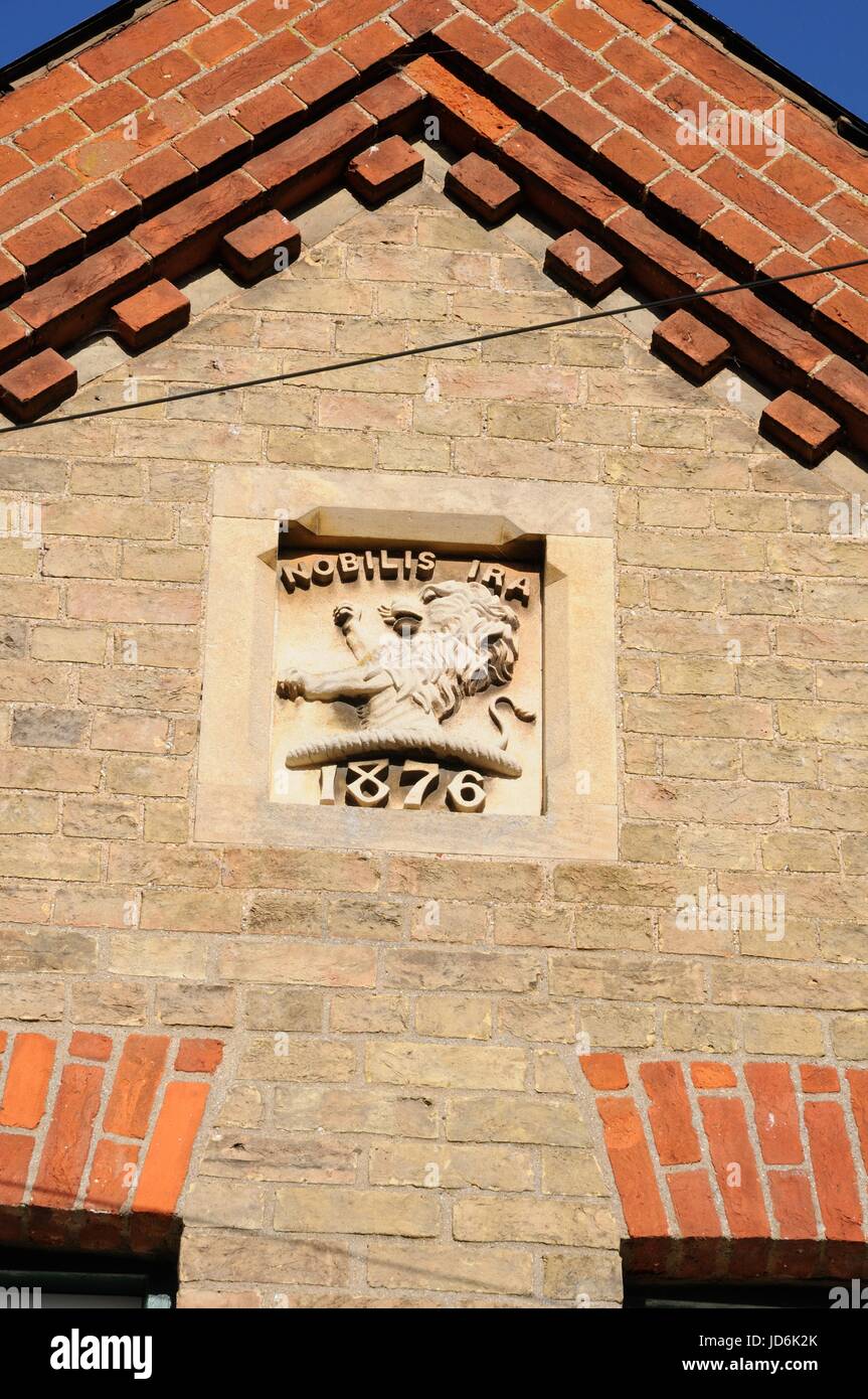 Stone Carving on Cottage bearing the date 1876, Station Road, Tempsford
