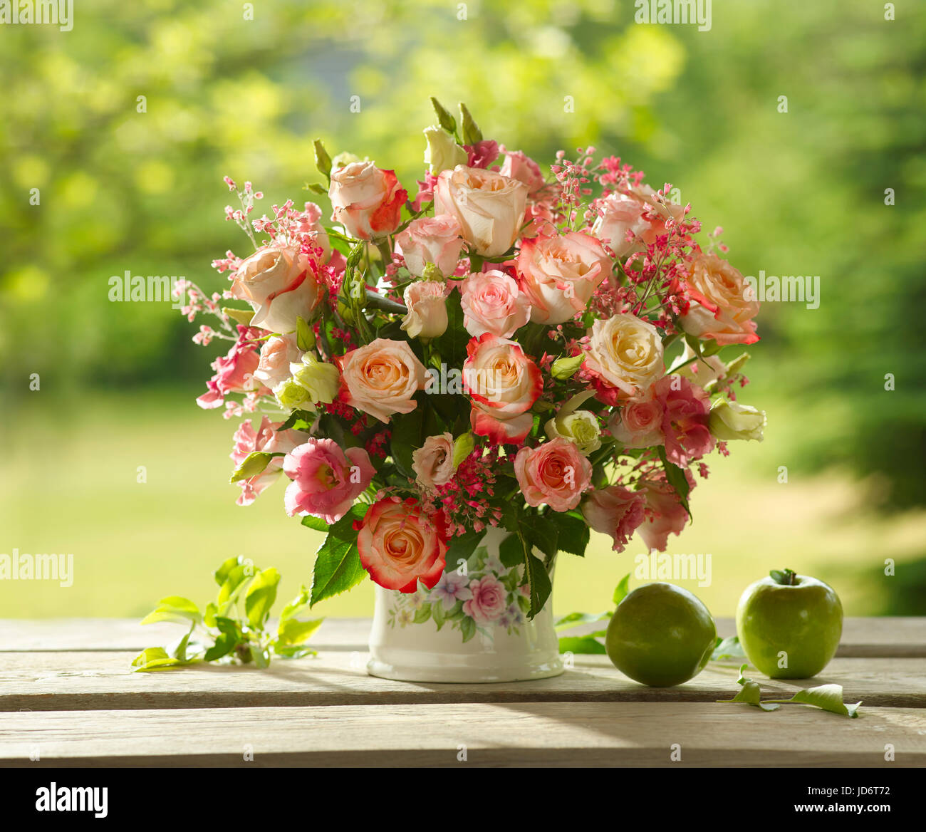 Bouquet of flowers with roses. Stock Photo