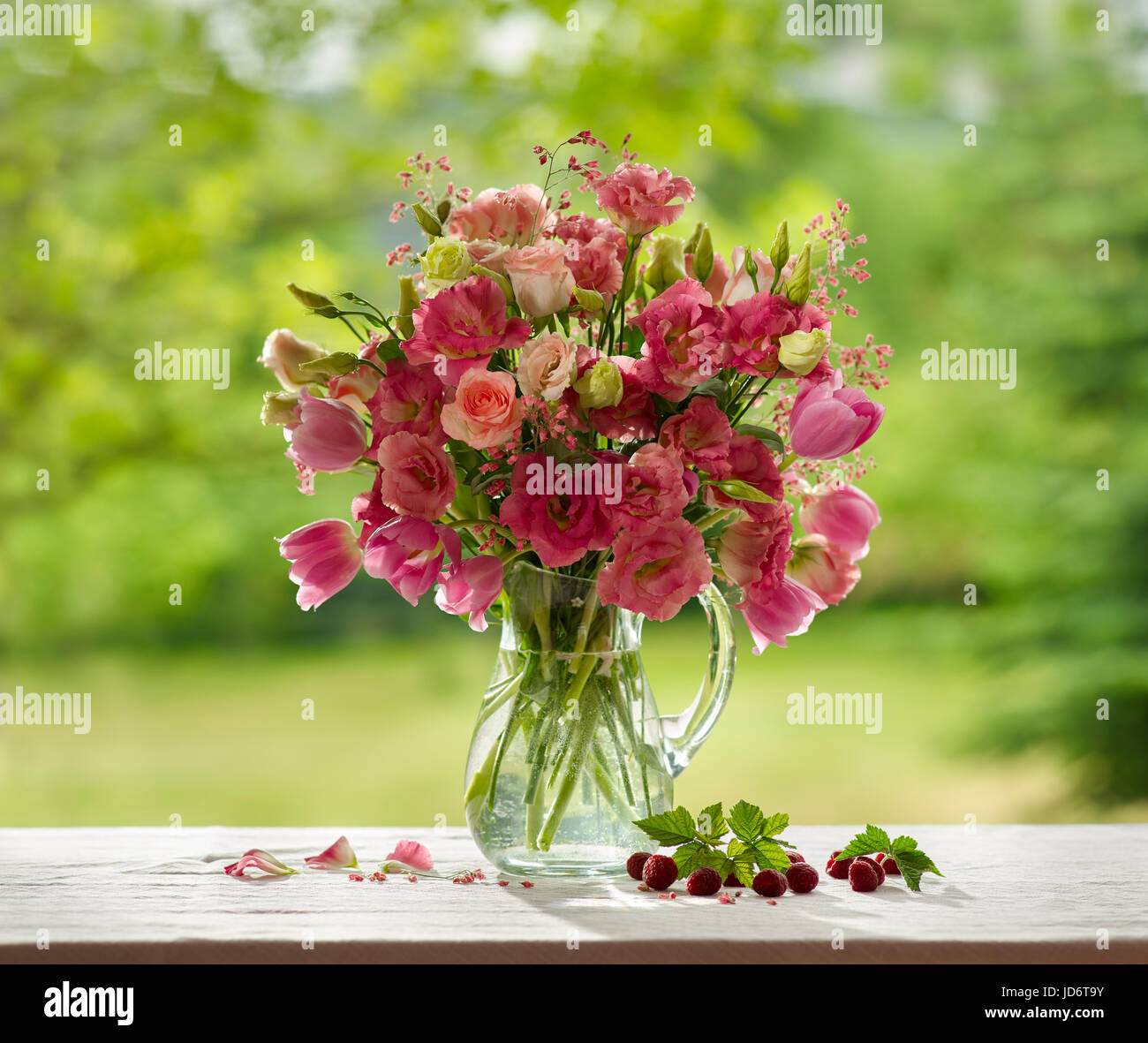 Bouquet of flowers with tulips. Stock Photo