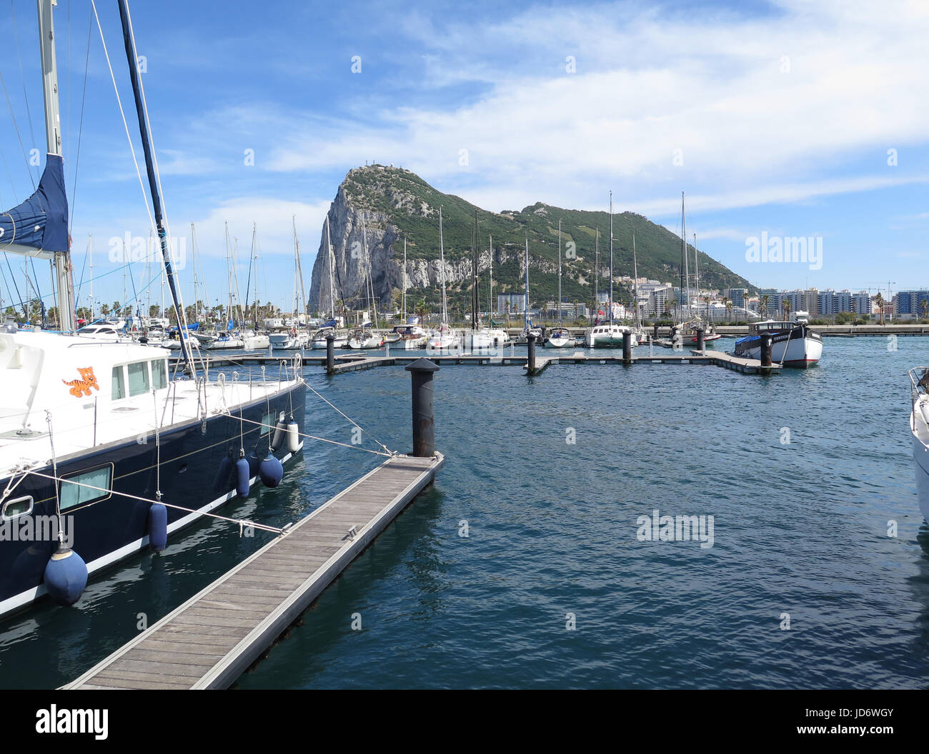 Gibraltar from Alcaidesa marina Stock Photo