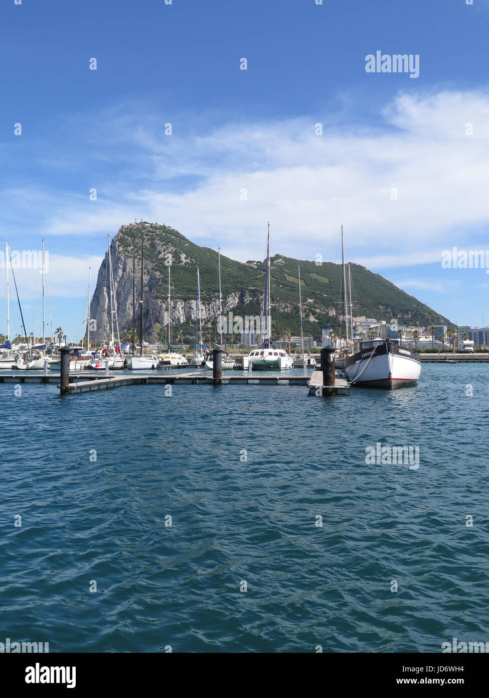 Gibraltar from Alcaidesa marina Stock Photo