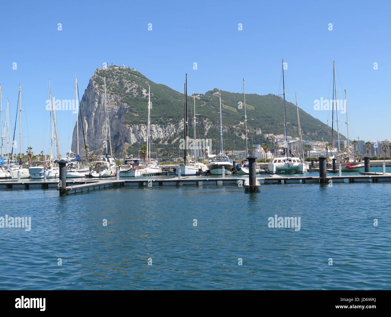 Gibraltar from Alcaidesa Marina Stock Photo