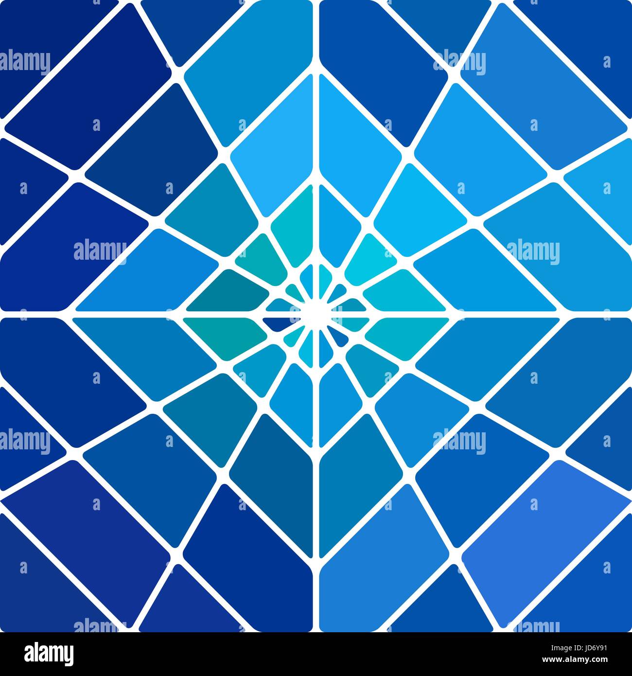 abstract vector stained-glass mosaic background - blue rhombus Stock ...