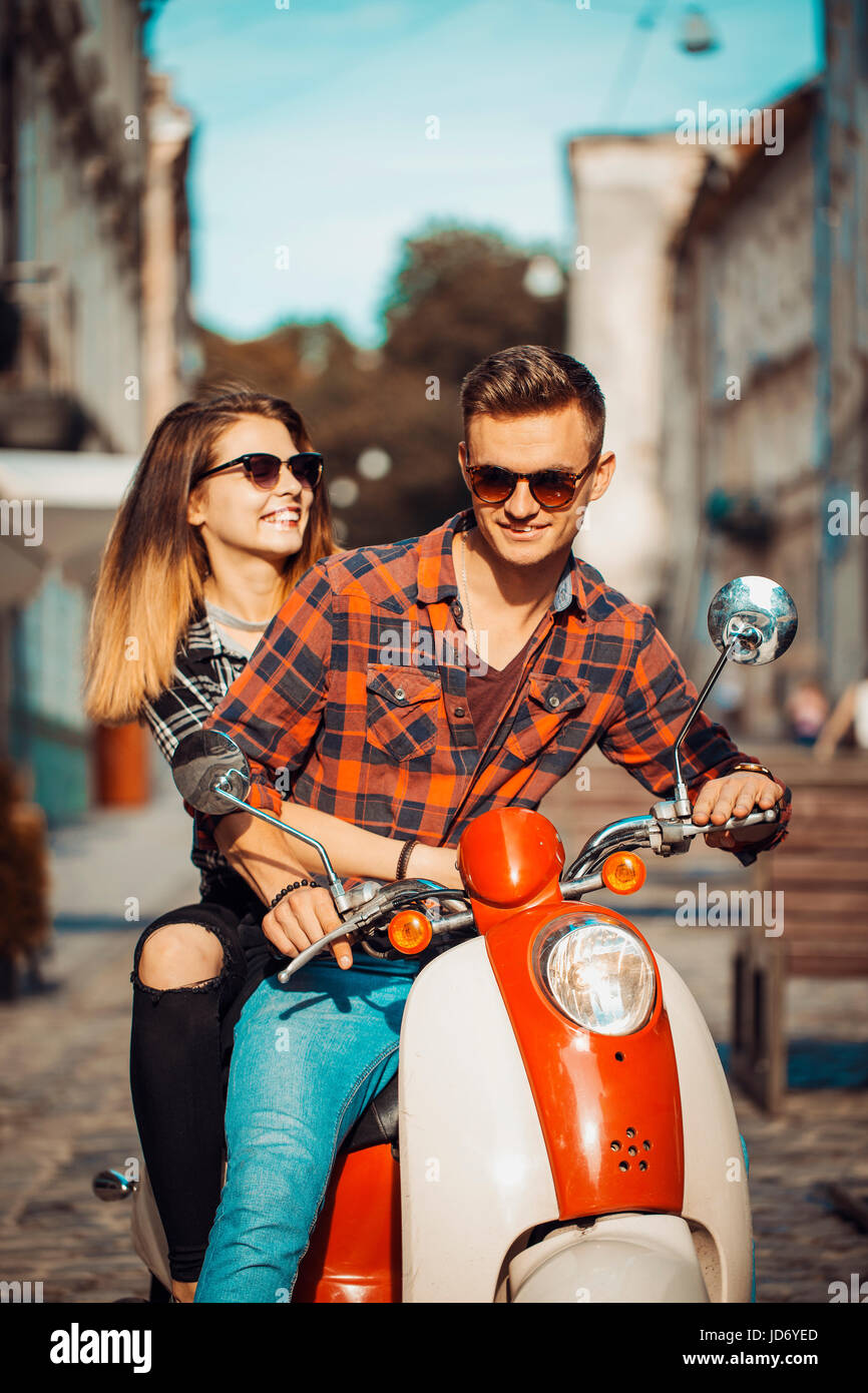 Biker boy and girl hotsell