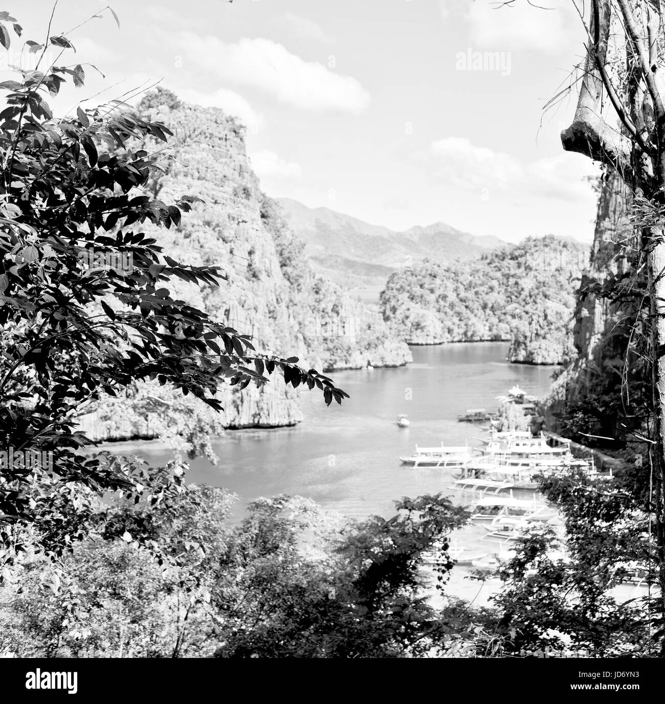 in  philippines  view from a cliff of the beautiful paradise bay and tropical lagoon Stock Photo