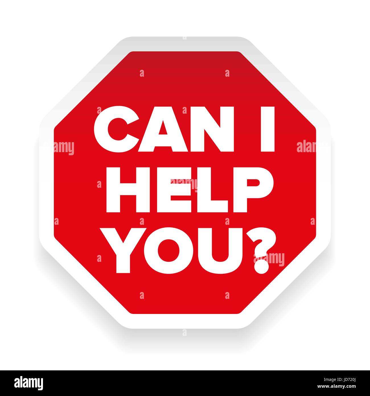 Can I help you sign sticker Stock Vector