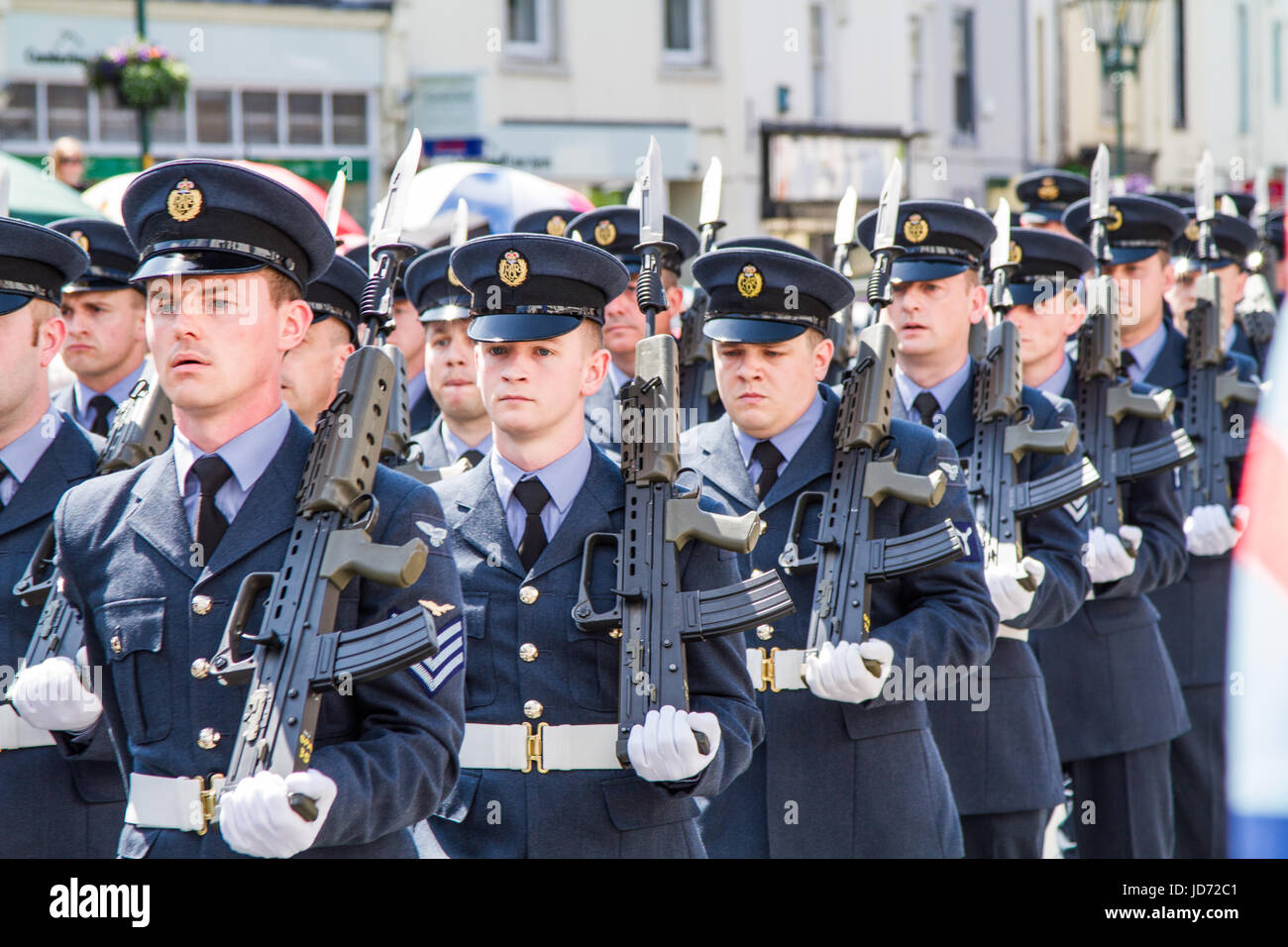 Brampton, UK. 18th June, 2017. RAF Spadeadam received the Freedom of Brampton on Jun 18 2017. Credit: Andrew Cheal/Alamy Live News Stock Photo