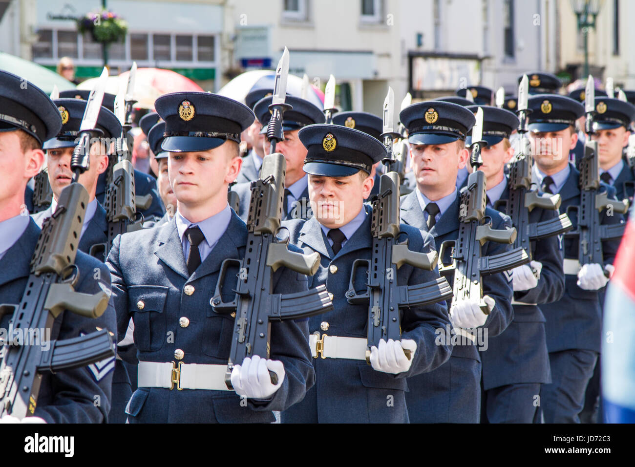 Brampton, UK. 18th June, 2017. RAF Spadeadam received the Freedom of Brampton on Jun 18 2017. Credit: Andrew Cheal/Alamy Live News Stock Photo