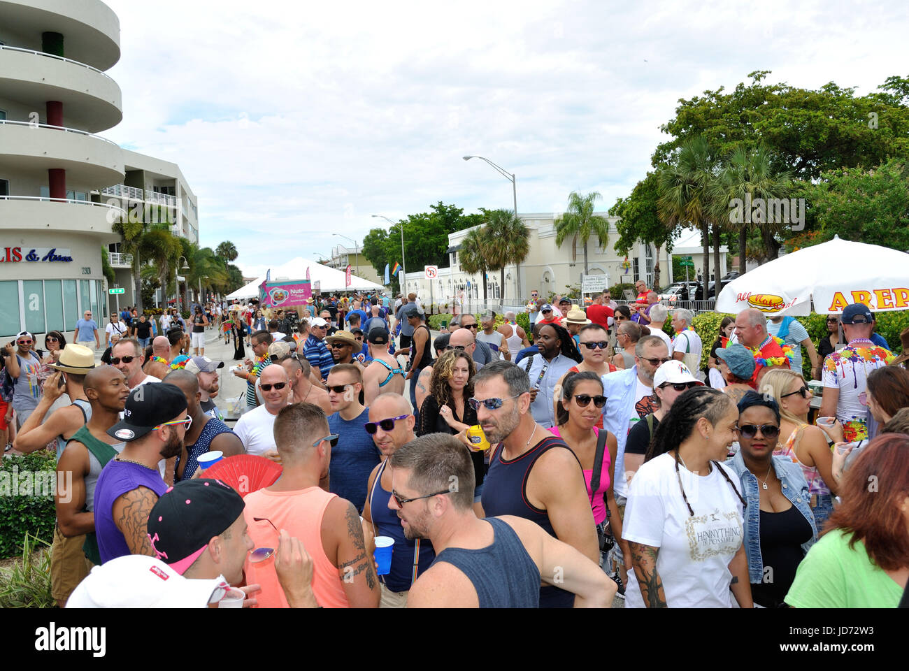 Wilton Manors, Florida, USA.  17th June 2017.    Wilton Manors  Stonewall Parade and Festival.  The Largest LGBT Pride event in the Greater Fort Lauderdale Area.  Sharon Gless as parade Grand Marshall.  Credit: Dana J. Lewis / Alamy Live News Stock Photo