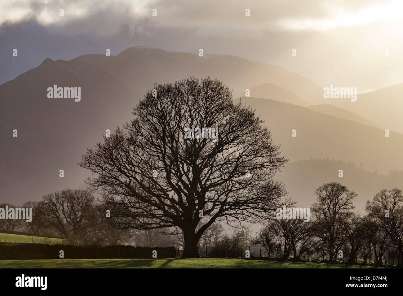 Wintertime in the Lake District and dramatic light, Cumbria, England, UK Stock Photo