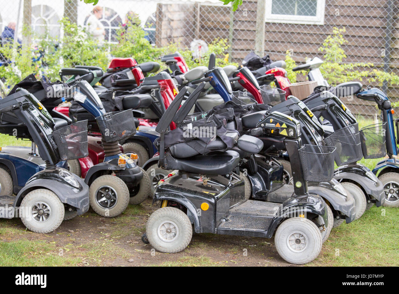 Mobility Scooters for hire, England, UK Stock Photo