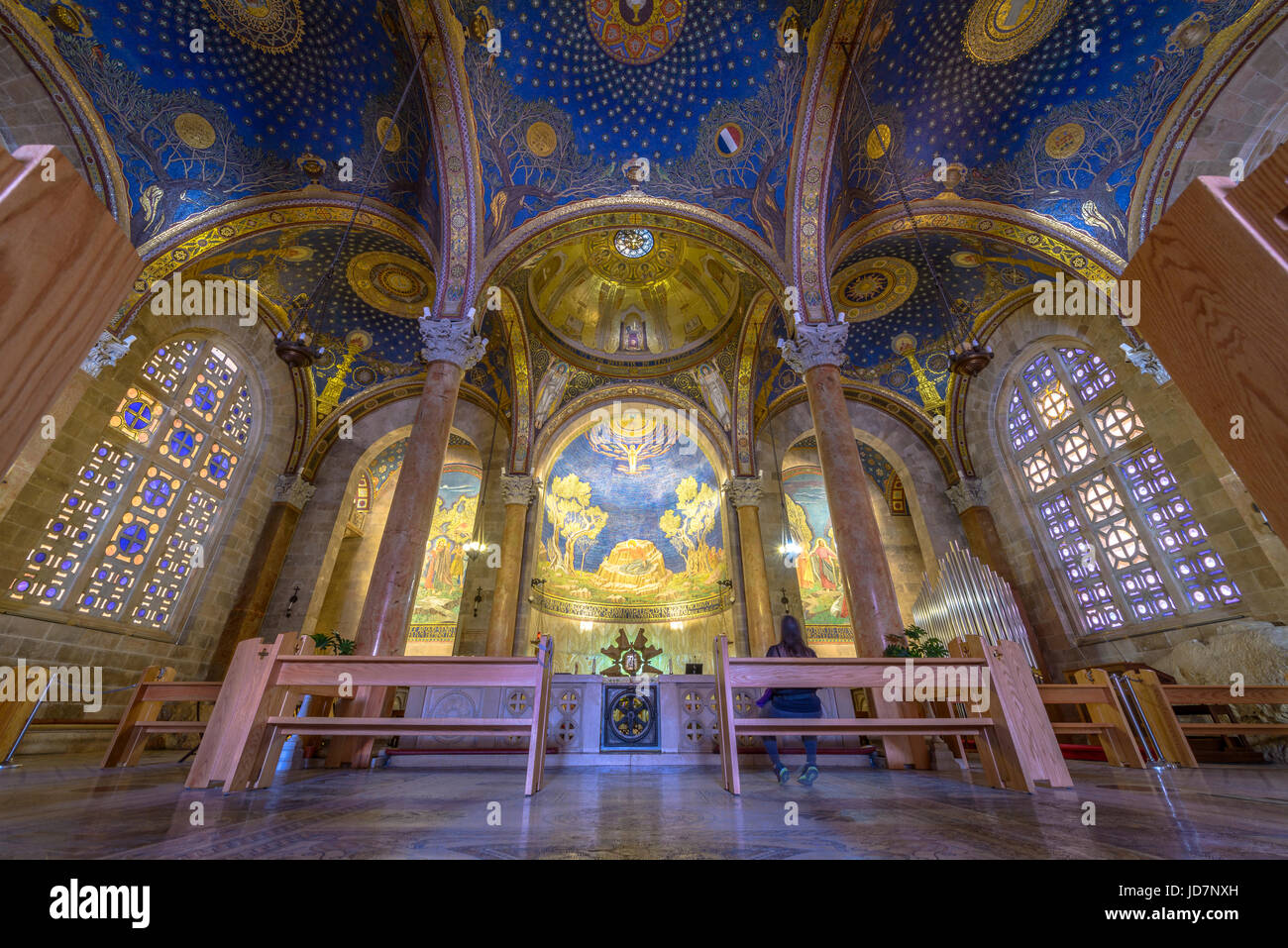 JERUSALEM, ISRAEL - April 18, 2015: The interior of The Church of All Nations (Basilica of the Agony) in Jerusalem, Israel Stock Photo