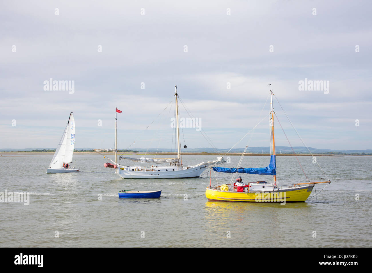 Boating in Chichester Harbour ANOB, West Sussex, England, UK Stock Photo