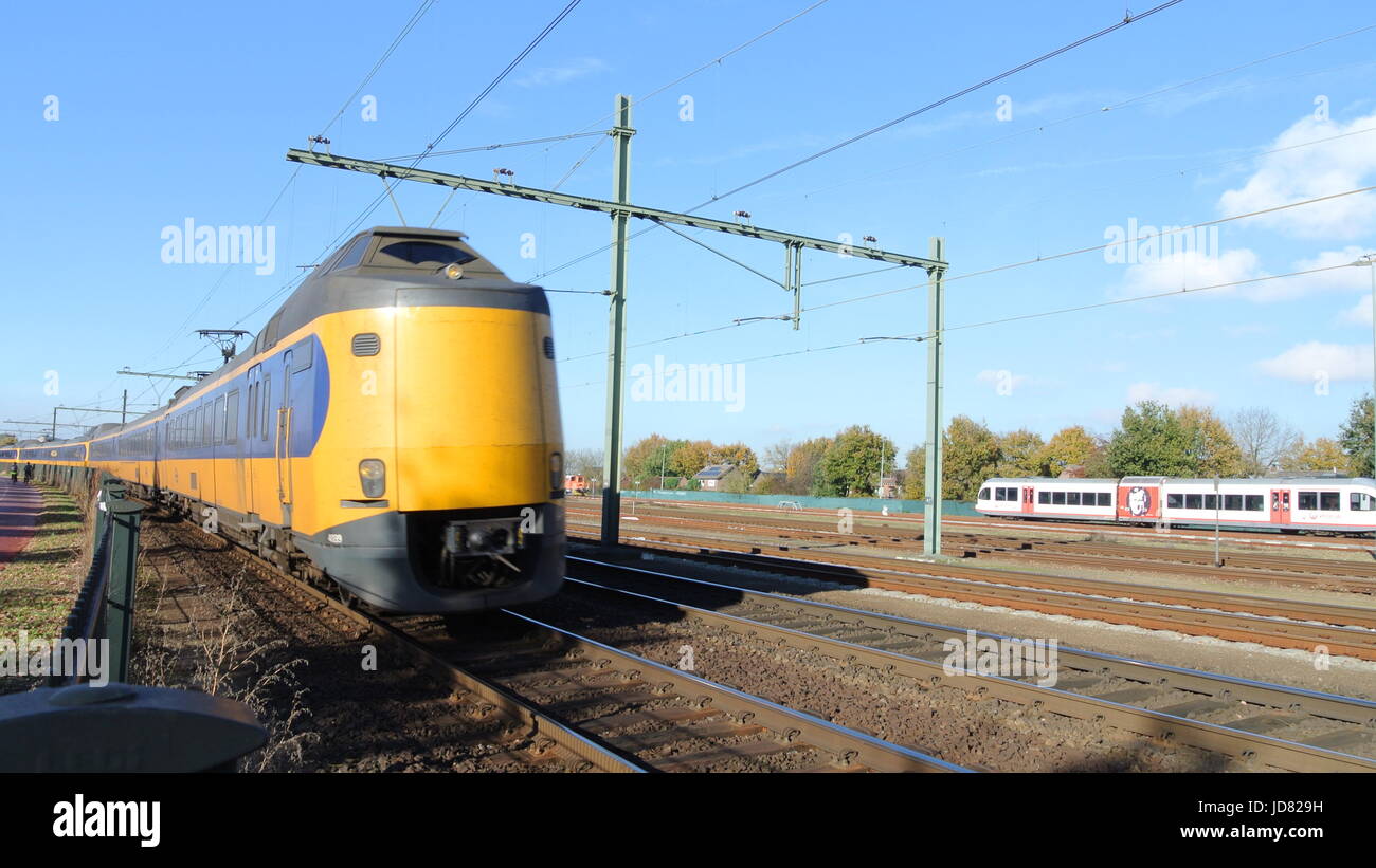 Dutch Koploper (ICM) train at Blerick, on the outskirts of Venlo, Netherlands Stock Photo