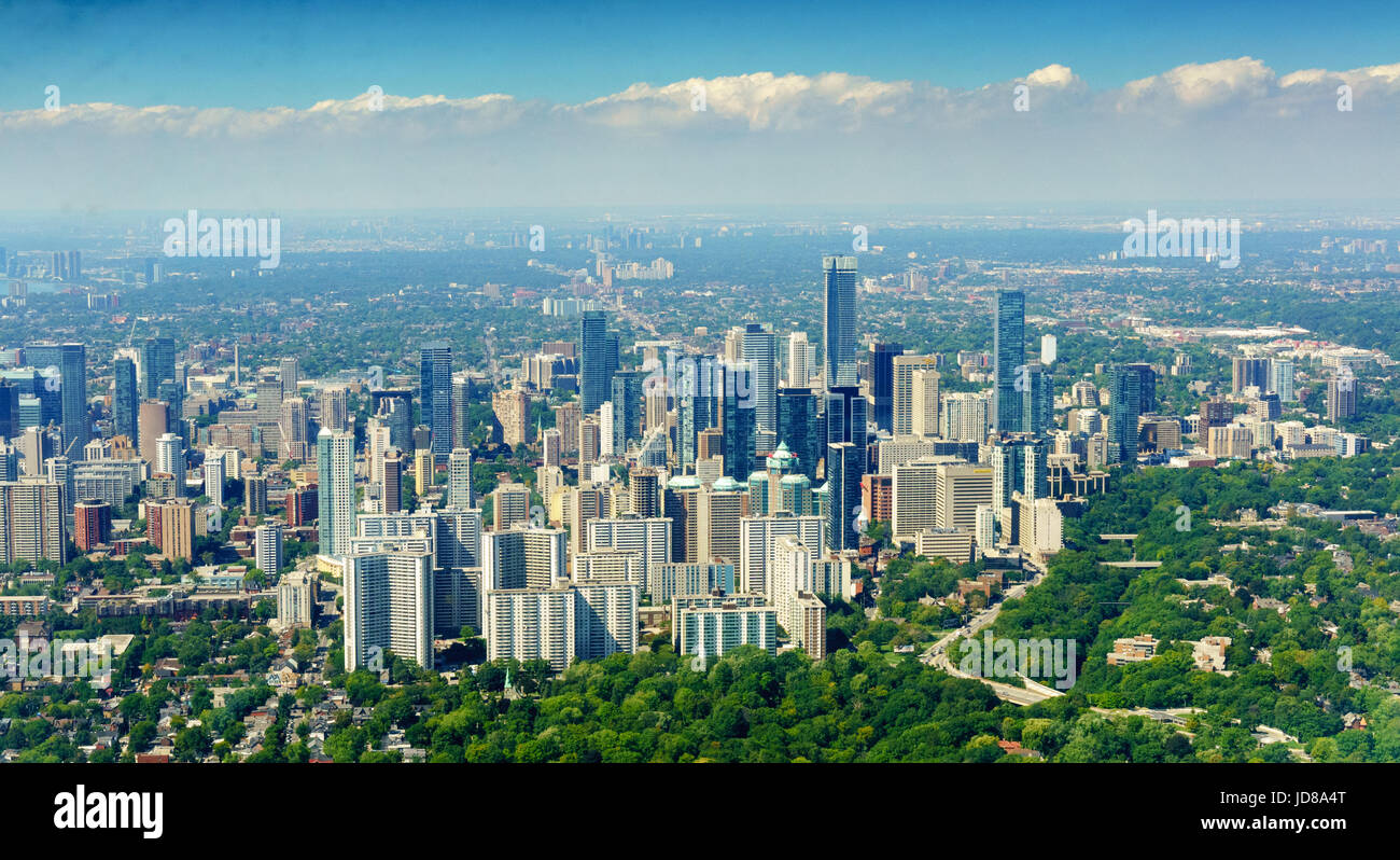 Panoramic, city and elevated view at day, Toronto, Ontario, Canada. aerial picture from ontario canada 2016 Stock Photo