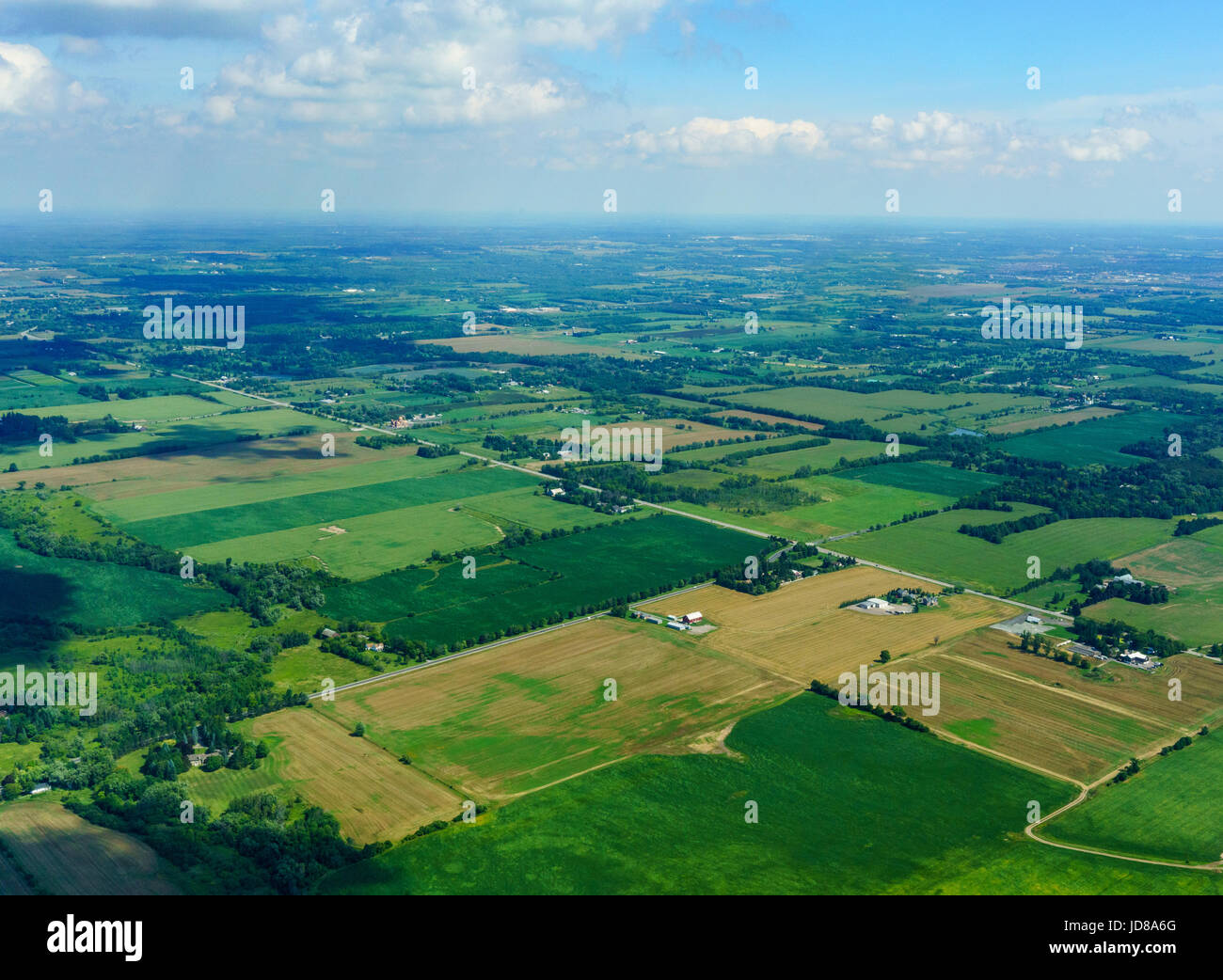 Aerial view at day of agricultural land in Toronto, Ontario, Canada. aerial picture from ontario canada 2016 Stock Photo