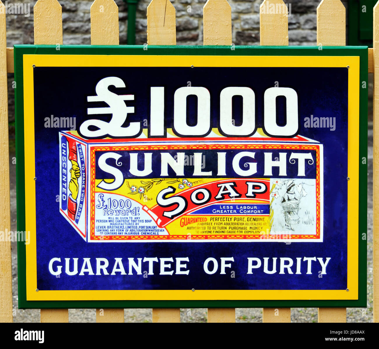 An old advertisement for Sunlight Soap Stock Photo